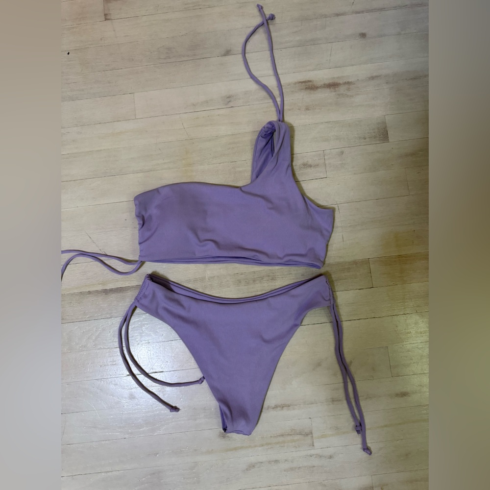 SHEIN Lavender Ribbed Bikini